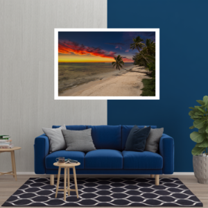 Palm sunset Photo paper poster